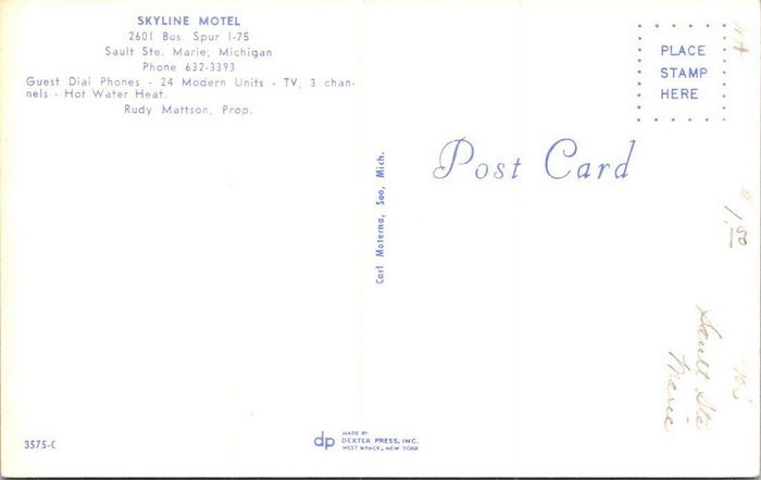 Skyline Motel (Penthouse Restaurant) - Vintage Postcard (newer photo)